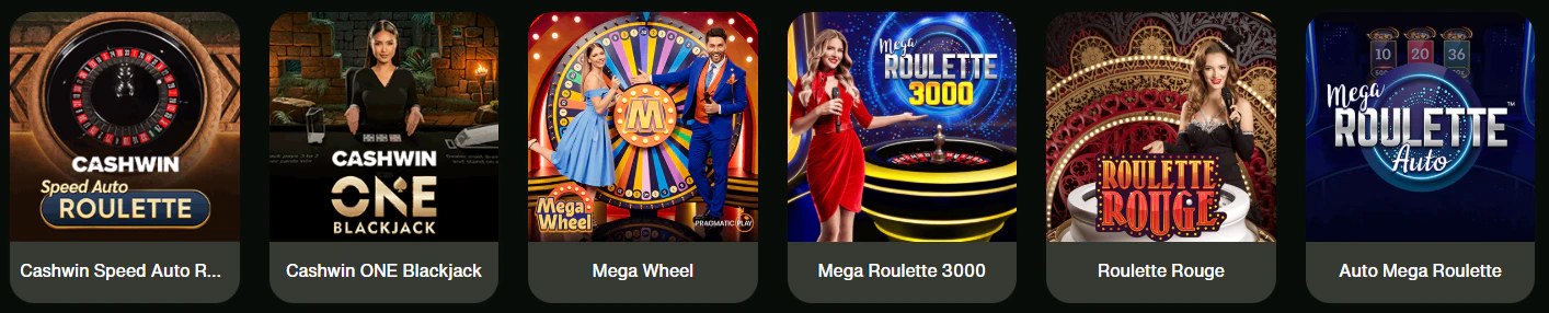 Zona de juegos online y casino con crupieres en directo de Cashwin Casino